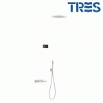 KIT DE BAIGNOIRE THERMOSTATIQUE ÉLECTRONIQUE ET ENCASTRÉ SHOWER TECHNOLOGY ACIER - TRES 09288320AC