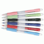 LOT DE 12 - PORTEMINE RECHARGEABLE SUPERGRIP PILOT POINTE 0,5 MM HB COULEURS ASSORTIES