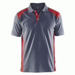 POLO PIQUÉ GRIS/ROUGE TAILLE 4XL - BLAKLADER