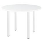 TABLE RONDE ACTUAL L. 100 X 100 CM - PLATEAU BLANC - 4 PIEDS CARRÉS BLANC