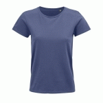 TEE-SHIRT PERSONNALISABLE FEMME COTON ORGANIQUE BIO JERSEY 150 DENIM