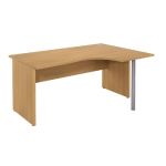BUREAU COMPACT RETOUR À DROITE EVOLUTION 2 - L. 160 X P. 110 CM - PLATEAU 'HÊTRE' - PIEDS PLEINS 'HÊTRE'.