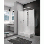 CABINE DE DOUCHE 120X90 CM TRANSPARENTE - PORTES COULISSANTES ACCÈS FACE - KARA 2 LEDA