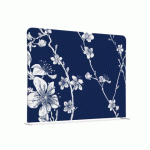 CLOISON EN TISSU 200-150 DOUBLE FLEURS DE CERISIER JAPONAIS ABSTRAITES BLEUES