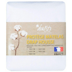 DOULITO - PROTÈGE MATELAS IMPERMÉABLE 120X190 CM MADE IN FRANCE - COTON BLANC - BLANC