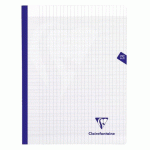 LOT DE 5 - CAHIER BROCHURE COUSUE MIMESYS 24X32CM 192 PAGES GRANDS CARREAUX COUVERTURE POLYPROPYLÈNE - INCOLORE