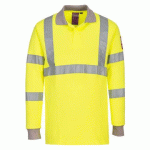 PORTWEST FR77 POLO MANCHES LONGUES FR ANTISTATIQUE ET HIVIS JAUNE - TAILLE XXXL