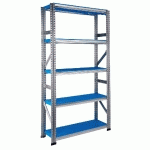 RAYONNAGE GALVAPLAST BLEU L.900 X P.500 MM DÉPART