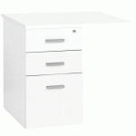 CAISSON HAUTEUR BUREAU 3 TIROIRS AVEC EXTENSION INTUITIV