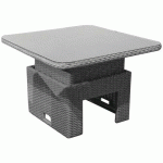 TABLE BASSE LILIA/TOULON 100X100 CM RÉGL. EN HAUTEUR - GRIS