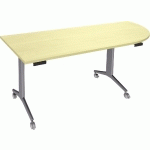 TABLE PLATEAU PIVOTANT AVEL AVEC ANGLE INTÉGRÉ PIED ALU SUR ROULETTES