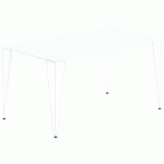 TABLE RÉUNION LORI 120 X 80 CM PLATEAU BLANC PIED BLANC - MBA