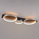 TRIO LIGHTING PLAFONNIER LED MEDERA, À 3 LAMPES, TITANE