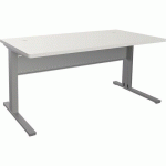 ADEMA+ BUREAU 160X80 CM PLATEAU MÉLA BLANC/PIÉTEMENT ARGENT - CLEN