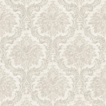 PAPIERS PEINTS ÉLÉGANTS INTISSÉS | PAPIER PEINT INTISSÉ BAROQUE POUR CHAMBRE D'ADULTE | TAPISSERIE FLEURIE BEIGE ET GRIS À MOTIF - 10,05 X 0,53 M