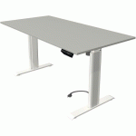 BUREAU RÉGLABLE MOVE 1 ADVANCE BLANC/GRIS CLAIR - 160X80 CM - KERKMANN