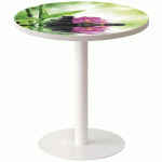 GUÉRIDON BAS EASY OFFICE PIED MÉTAL Ø 60 CM PLATEAU COLORIS DÉCOR BAMBOU - MANUTAN COLLECTIVITÉS