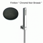 KIT SUPPORT CARRE + DOUCHETTE CARRE CHROME NOIR BROSSE - CRISTINA ONDYNA PD64675