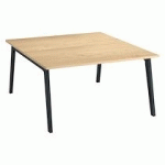 PÔLE 2 BUREAUX DROITS EXPRIM L 140 CM CHÊNE CLAIR PIÉTEMENT MÉTAL ANTHRACITE