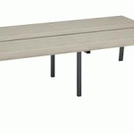 PÔLE DE 4 BUREAUX DROITS CHÊNE GRIS L 140 X P 80 CM PIÉTEMENT MÉTAL ANTHRACITE - ARCH