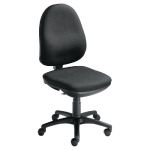 SIÈGE DE BUREAU À ROULETTES LIFE - AJUSTABLE - EN TISSU - HAUTEUR DOSSIER 50 CM - COULEUR NOIR