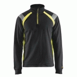 SWEAT COL CAMIONNEUR NOIR/JAUNE FLUORESCENT TAILLE S - BLAKLADER