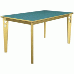 TABLE IRISS 140 X 80 CM 4P - STRA VERT NIAGARA/HÊTRE NATUREL