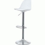 TABOURETS BOBBA PIED ALU ASSISE BLANCHE - PAPERFLOW
