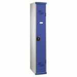 VESTIAIRE MÉTALLIQUE 1 CASE L.30 CM BLEU ET GRIS