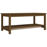 TABLE BASSE MARRON MIEL 110X55X45 CM BOIS MASSIF DE PIN