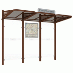 ABRI BUS CONVIVIALE 3 M - SANS BARDAGES LATÉRAUX MARRON 8017 - PROCITY