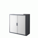 ARMOIRE À RIDEAUX DÉMONTABLE EASY OFFICE H 100 CM CORPS ANTHRACITE RIDEAUX BLANC