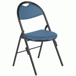 LOT 4 CHAISES PLIANTES CLAP PIED NOIR AVEC ACCROCHES TISSU PVC M2 BLEU CANARD - MANUTAN COLLECTIVITÉS