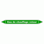 LOT DE 3 - MARQUEUR TUYAUTERIE - EAU CHAUFFAGE RETOUR - VINYLE LAMINÉ 150 X 12 MM