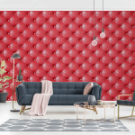 PAPIER PEINT INTISSÉ - RED CUSHION - MURAL FORMAT PAYSAGE DIMENSION HXL: 190CM X 288CM