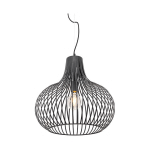 QAZQA - SAFFIRA - SUSPENSION - 1 LUMIÈRE - Ø 480 MM - NOIR - MODERNE - ÉCLAIRAGE INTÉRIEUR - SALON I CHAMBRE I CUISINE I SALLE À MANGER - NOIR