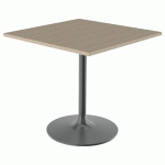 TABLE EKO 80X80 PLAT STRAT CHÊNE B. PIÈTEMENT TRANSPARENT - MOBIDECOR