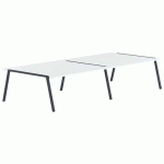 TABLE RÉUNION GARY 240 X 160 CM PIED ANTHRACITE PLATEAU BLANC - MBA