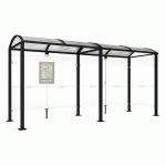 ABRI BUS VOÛTE 5 M - 1 BARDAGE LATÉRAL - NOIR 9005 - PROCITY