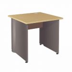 BUREAU DROIT ACTIVITY - L. 80 X P. 80 CM - PLATEAU POIRIER - PIEDS PLEINS 'ANTHRACITE'