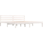 VIDAXL - CADRE DE LIT BOIS DE PIN MASSIF 180X200 CM BLANC SUPER KING