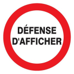 SOFOP - DEFENSE D'AFFICHER D.180MM NORMASIGN EN PS CHOC