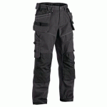 PANTALON DE TRAVAIL X1900 ARTISAN CORDURA® NYCO GRIS FONCÉ/NOIR T:42C - BLAKLADER