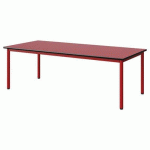 TABLE MALIBU 180X80 T3 4P ST ANTIB ROUG U321/NOIR ROUGE 3020