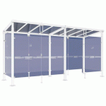 ABRI FUMEURS MILAN 5 M BARDAGES FOND/LATÉR. VERRE BLANC 9010 - PROCITY