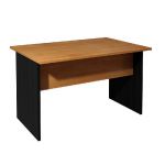 BUREAU DROIT PRONTO - L.120 X P.80 CM - PLATEAU NOIR - PIEDS PLEINS  AULNE
