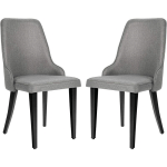 LOT DE 2 CHAISES DE SALLE À MANGER AVEC PIEDS EN MÉTAL ET REVÊTEMENT EN TISSU, POUR SALLE À MANGER/CUISINE/RESTAURANT, GRIS - COSTWAY