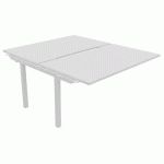 MULTIPOSTE SUIVANT L140 X P163 - ECHANCRURE PIED ARCHE BLANC - BURONOMIC