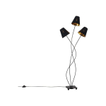 QAZQA - MELIS - LAMPADAIRE AVEC ABAT-JOUR - 3 LUMIÈRE - H 1300 MM - NOIR - MODERNE - ÉCLAIRAGE INTÉRIEUR - SALON I CHAMBRE - NOIR