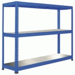 RAYONNAGE MANUTAN RAPID 1 1980X1525X455 3 TABL METAL BLEU